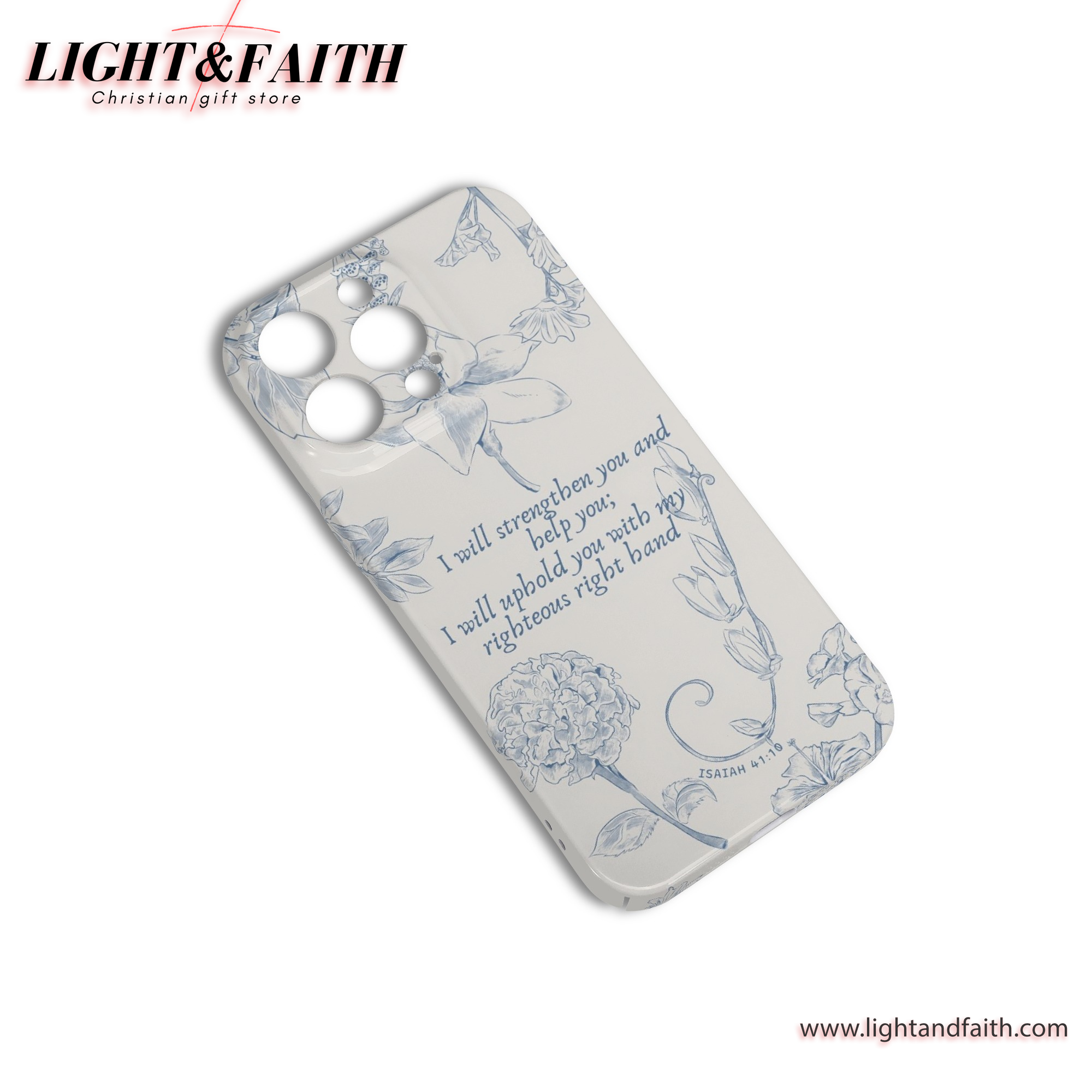 Christian Floral Phone Case – Isaiah 41:10 Scripture Design for Women, Christian Phone Case, Bible Verse Phone Case, Religious Gift, PCLAF47